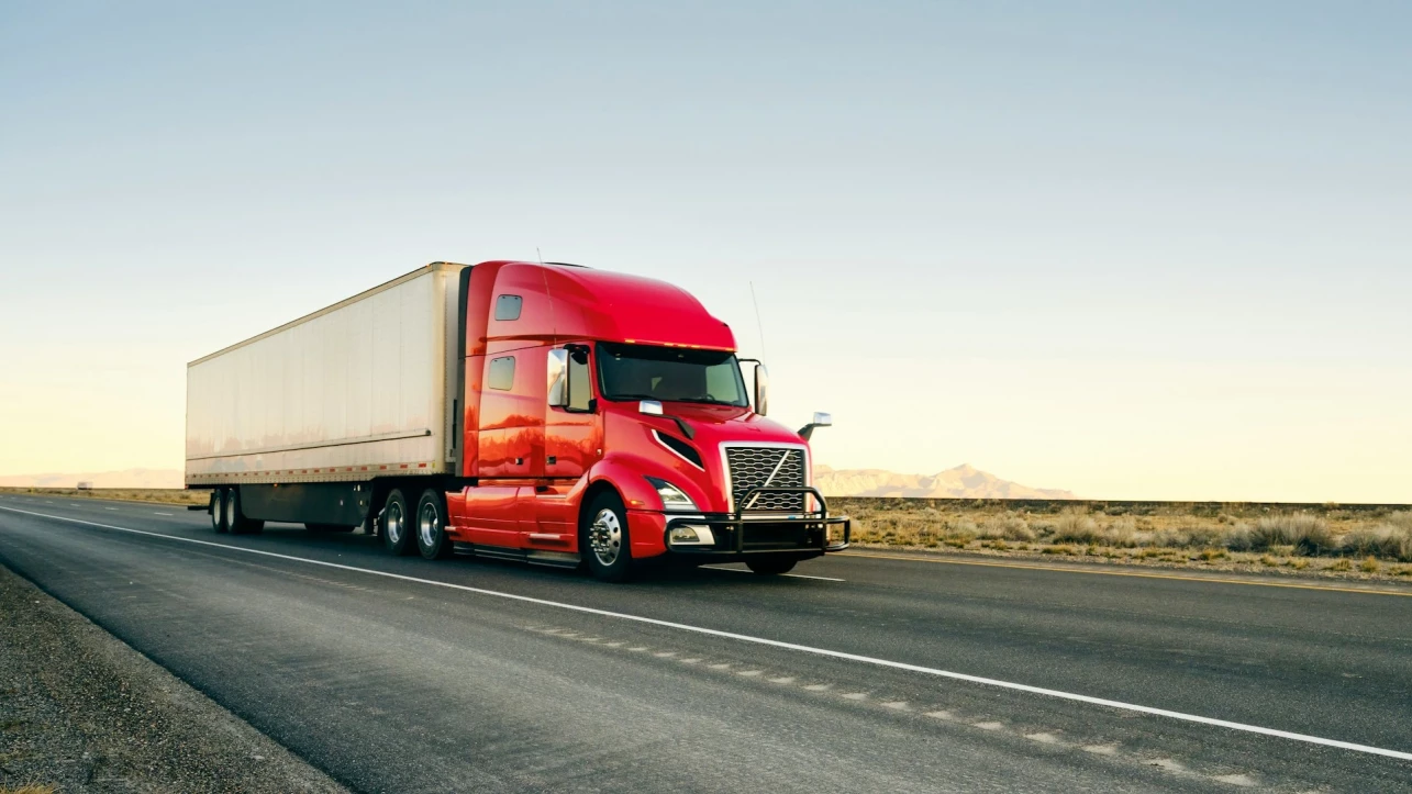 semi-trailer on the road