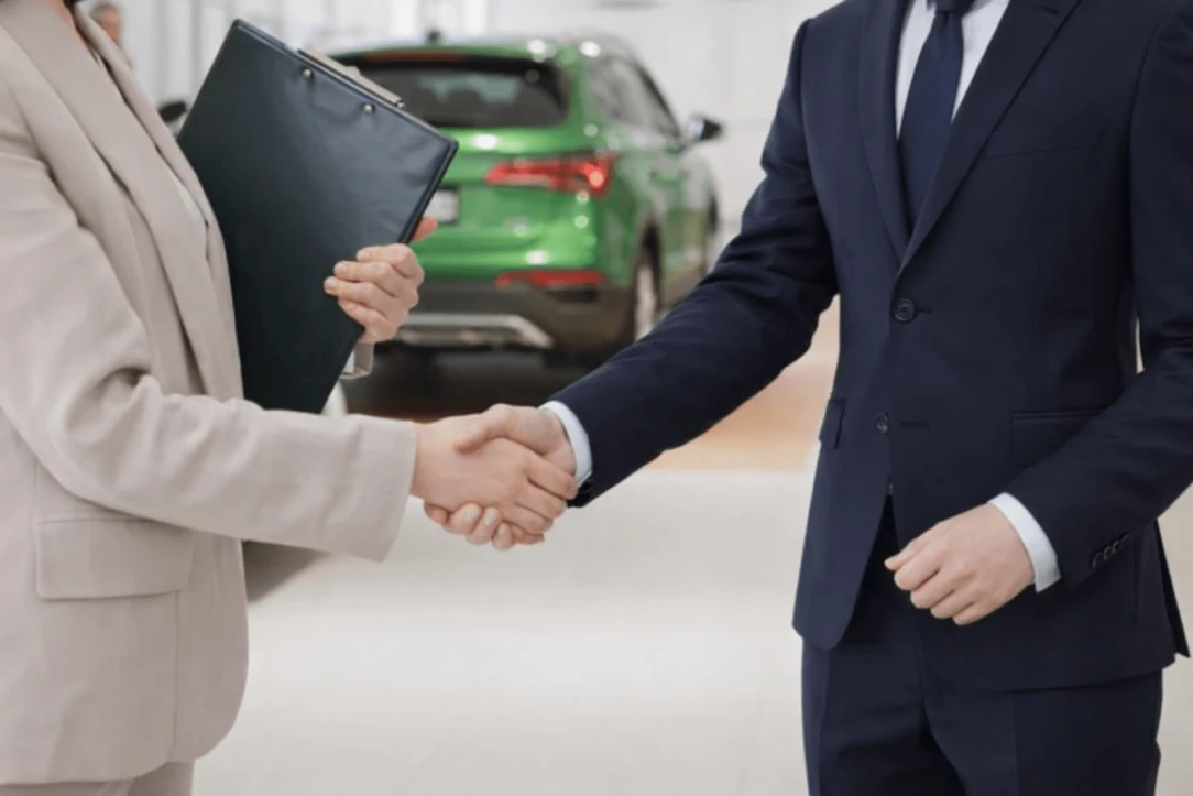 finalizing an official agreement to purchase a vehicle